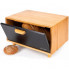 Хлібниця Kamille Black&Wood бамбукова 36х26х23см зі сталевою кришкою (3180)