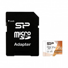 Карта памяти Silicon Power 256Gb microSDXC U3 A1 V30 Superior Color 100R/80W + adapter (SP256GBSTXDU3V20AB) (18280)