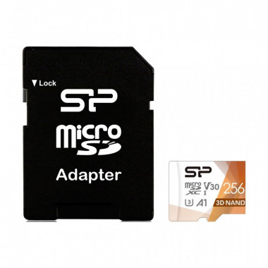 Карта памяти Silicon Power 256Gb microSDXC U3 A1 V30 Superior Color 100R/80W + adapter (SP256GBSTXDU3V20AB) (18280)