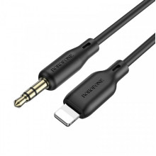 Аудіокабель BOROFONE BL18 iP to 3.5mm male, silicone, 1m, Black (6941991101045) (17380)