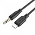 Аудіокабель BOROFONE BL18 iP to 3.5mm male, silicone, 1m, Black (6941991101045) (17380)