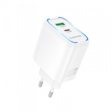 Мережевий зарядний пристрій BOROFONE BA89A Destello PD30W+QC3.0 charger (EU) White (6941991119361) (380)