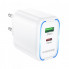 Мережевий зарядний пристрій BOROFONE BA89A Destello PD30W+QC3.0 charger (EU) White (6941991119361) (380)