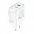 Мережевий зарядний пристрій BOROFONE BA89A Destello PD30W+QC3.0 charger (EU) White (6941991119361) (380)