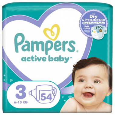 Подгузники Pampers Active Baby Размер 3 (6-10 кг) 54 шт (8001090948977) (7480)
