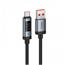 Кабель для быстрой зарядки HOCO U148 Digital Display USB - Type-C 100W с LED-дисплеем 1.2 м Черный (21780)