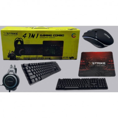 Игровой комплект для геймера XSTRIKE XS-2030 4 в 1 с подсветкой RGB Gaming Мышь Наушники Клавиатура Коврик (17980)