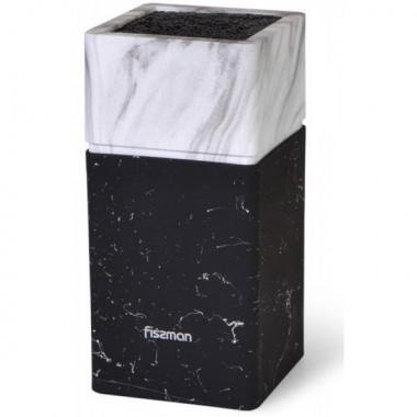 Колода-підставка для ножів Fissman Marble 11х23см, пластик чорно-білий (2980)