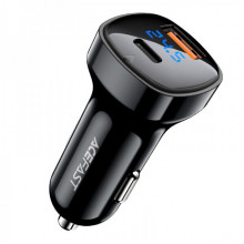 Автомобільний зарядний пристрій ACEFAST B4 digital display 66W(USB-C+USB-A) dual port car charger (6974316280392) (16290)