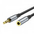 Аудiокабель HOCO UPA20 3.5mm male to 3.5mm female, nylon braid, 1m, Metal Gray (6931474762153) (15390)