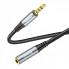 Аудiокабель HOCO UPA20 3.5mm male to 3.5mm female, nylon braid, 1m, Metal Gray (6931474762153) (15390)