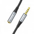 Аудiокабель HOCO UPA20 3.5mm male to 3.5mm female, nylon braid, 1m, Metal Gray (6931474762153) (15390)