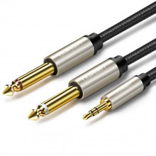 Аудіокабель UGREEN AV126 3.5mm TRS to Dual 6.35mm TS Audio Cable 2m (Gray)(UGR-10615) (UGR-10615) (19690)