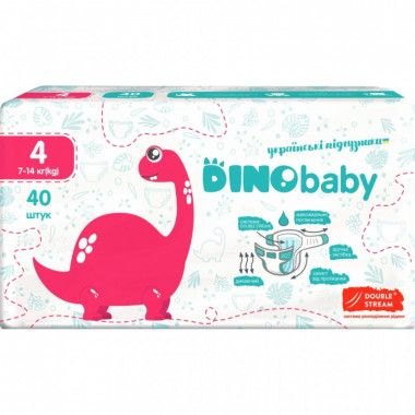 Подгузники Dino Baby Размер 4 (7-14 кг) 40 шт (4823098410591) (8690)