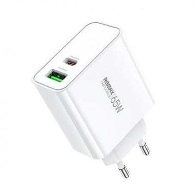 Сетевое зарядное устройство Remax Kiddy 2 порта, USB + Type-C 65W (RP-U125) (890)