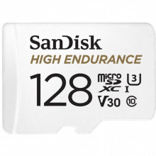 Карта памяти SanDisk 128GB microSDXC class 10 UHS-I U3 V30 High Endurance (SDSQQNR-128G-GN6IA) (18201)