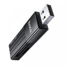 USB-хаб HOCO HB20 Mindful 2-in-1card reader(USB2.0) Black (6931474735201) (20201)