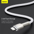 Кабель Baseus Cafule Series Metal Data Cable USB to IP 2.4A 2m White (CALJK-B02) (18301)
