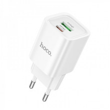 Мережевий зарядний пристрій HOCO C149A Charm PD30W+QC3.0 charger (EU) White (6942007630337) (401)