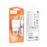 Мережевий зарядний пристрій з кабелем HOCO C141A Smart dual-port charger set(iP) White (6942007627870) (501)