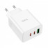 Сетевое зарядное устройство адаптер HOCO C126A Pure 1USB/2Type-C, 40W, поддержка быстрой зарядки PD/QC/FCP/AFC (18701)