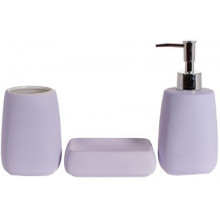 Набір аксесуарів "Violet Classic" для ванної кімнати: дозатор для мила, підставка, мильниця. (6701)