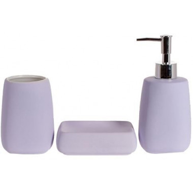 Набір аксесуарів "Violet Classic" для ванної кімнати: дозатор для мила, підставка, мильниця. (6701)