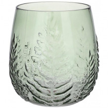 Ваза скляна Ancient Glass «Leaf» Ø16х19см, зелене скло (5801)