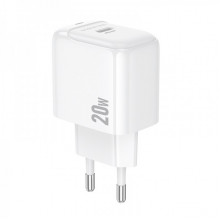 Мережевий зарядний пристрій BOROFONE BAS43A Potential single-port PD20W charger(EU) White (6941991113819) (14901)