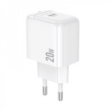 Мережевий зарядний пристрій BOROFONE BAS43A Potential single-port PD20W charger(EU) White (6941991113819) (14901)