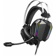 Наушники игровые XO GE-07 проводные с микрофоном и LED RGB подсветкой Черные (17901)