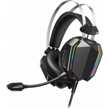 Наушники игровые XO GE-07 проводные с микрофоном и LED RGB подсветкой Черные (17901)