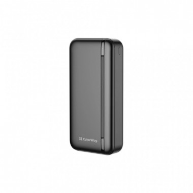 Батарея универсальная ColorWay 20 000 mAh Portable Charger (USB/QC3.0 + USB-C/PD/22.5W) Black (CW-PB200LPB4BK-PD) (20011)