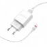 Мережевий зарядний пристрій з кабелем BOROFONE BA20A Sharp single port charger set(Lightning) 10.5W White (6931474700728) (17411)