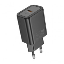 Мережевий зарядний пристрій HOCO N62 Gentle single port PD30W charger (EU) Black (6942007644297) (411)