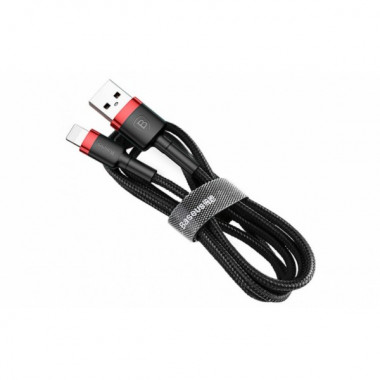 Кабель Baseus Cafule USB 2.0 to Lightning 2.4A 1M Черный/Красный (CALKLF-B19) (3611)