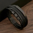 Браслет мужской кожаный METAL COLOR: A3 черный 17-19 см (длина 21 см) (2039308696)