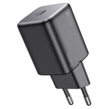 Мережевий зарядний пристрій HOCO N40 Mighty single port PD20W charger Black (6942007616966) (14721)