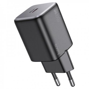 Мережевий зарядний пристрій HOCO N40 Mighty single port PD20W charger Black (6942007616966) (14721)
