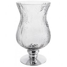 Ваза декоративна Ancient Glass Розалін 14х15х25см, сірий зі сріблом (5721)