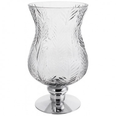 Ваза декоративна Ancient Glass Розалін 14х15х25см, сірий зі сріблом (5721)