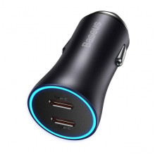 Автомобільний зарядний пристрій Baseus Golden Contactor Pro Dual Fast Charger Car Charger C+C 40W Dark Gray (CGJP000013) (15031)