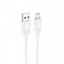 Кабель HOCO X122 Benefit silicone charging data cable Micro White (6942007662215) (21231)