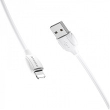 Кабель BOROFONE BX19 USB to iP 2.4A, 1m, PVC, TPE connectors, White (6931474701763) (19731)