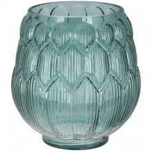 Ваза декоративна Ancient Glass Артишок Ø14х16см, зелене скло (5731)
