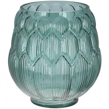 Ваза декоративна Ancient Glass Артишок Ø14х16см, зелене скло (5731)