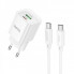Мережевий зарядний пристрій з кабелем HOCO C147A Charm PD20W+QC3.0 charger set (C to C)(EU) White (6942007630290) (19831)