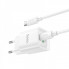 Мережевий зарядний пристрій з кабелем HOCO C147A Charm PD20W+QC3.0 charger set (C to C)(EU) White (6942007630290) (19831)