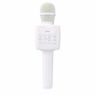 Микрофон с караоке, Bluetooth, AUX, 1200 мАч, HOCO BK5 Cantando, Белый (20931)