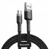 Кабель Baseus cafule Cable USB For Micro 2.4A 0.5M Gray+Black (CAMKLF-AG1) (15041)